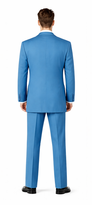 Mens 6 Button Double Breasted Vest Turquoise Suit
