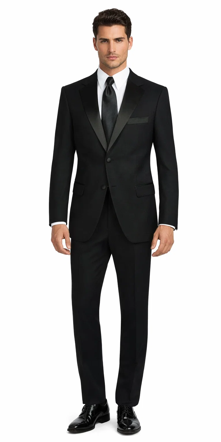 Mens Affordable 2 Button Classic Tuxedo in Black