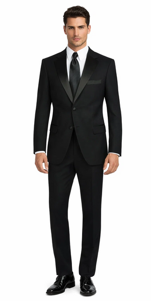 Mens Affordable 2 Button Classic Tuxedo in Black