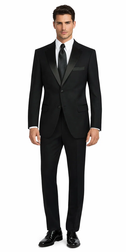 Mens Affordable 2 Button Classic Tuxedo in Black
