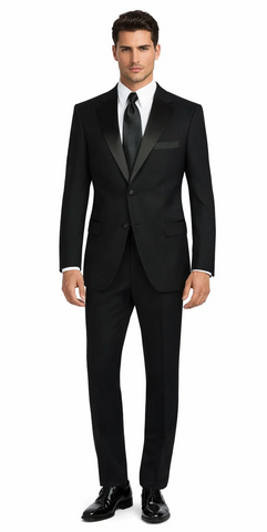 Mens Affordable 2 Button Classic Tuxedo in Black