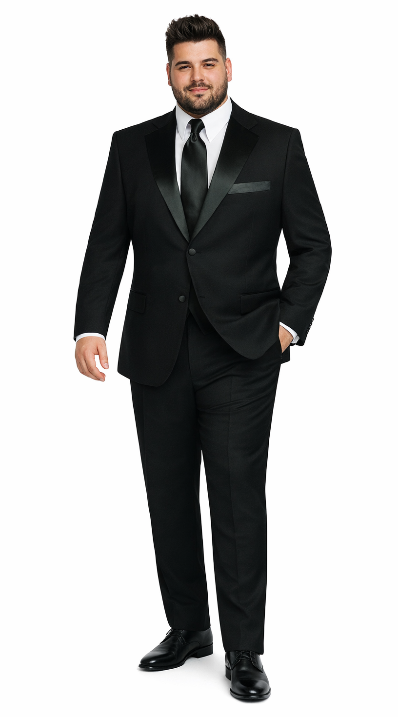 Mens Affordable 2 Button Classic Tuxedo in Black