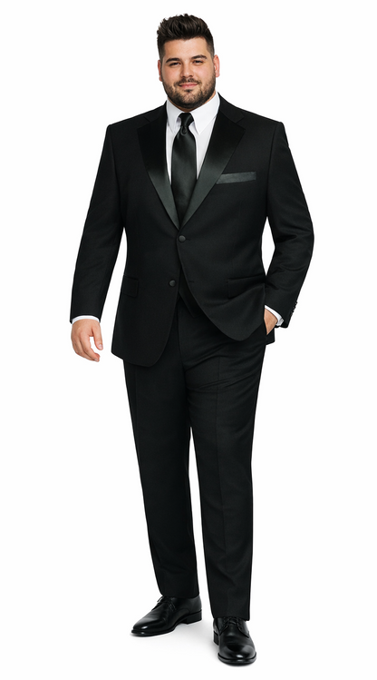 Mens Affordable 2 Button Classic Tuxedo in Black
