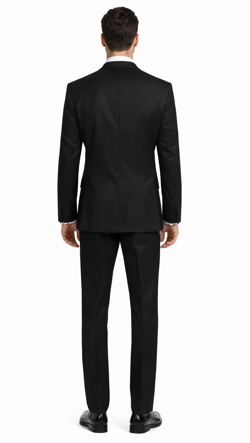 Mens Affordable 2 Button Classic Tuxedo in Black