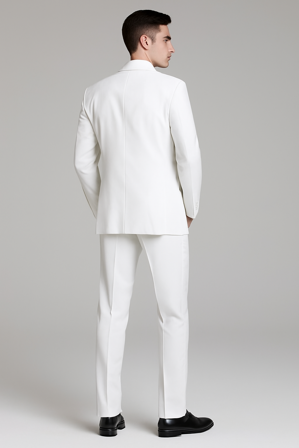 Mens Affordable 2 Button Classic Tuxedo in White