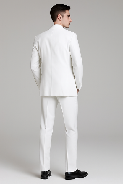 Mens Affordable 2 Button Classic Tuxedo in White