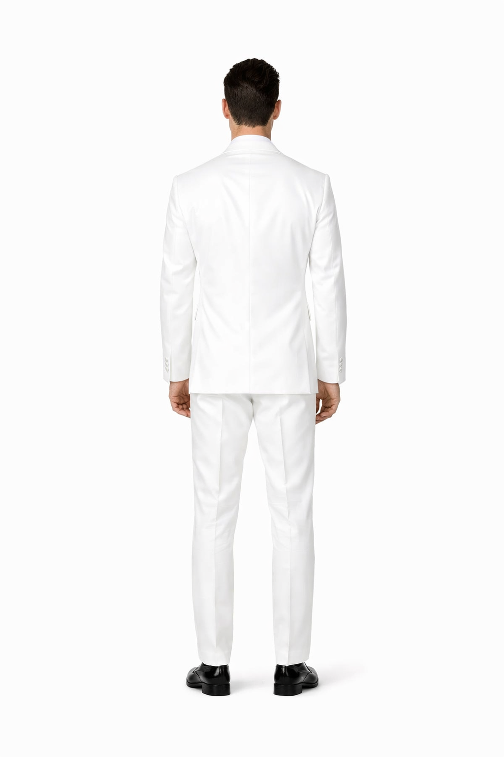 Mens Affordable Slim Fit 2 Button Tuxedo in White - Mens Slim Fitted Tuxedo