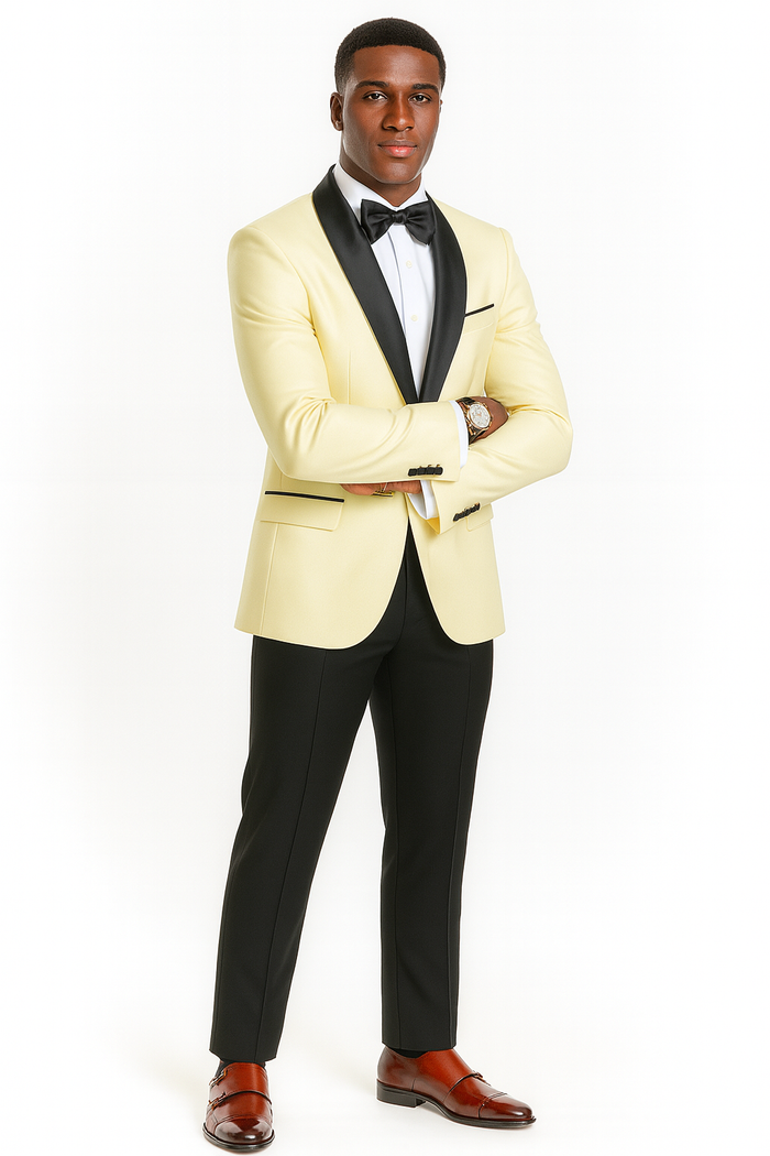Big And Tall Suit For Men - Jacket  Pants  Bowtie  Pants - Ivory Suit