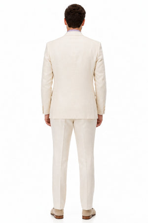 Linen Suit - Mens Summer Suits Ivory Big and Tall  Color - Beach Wedding