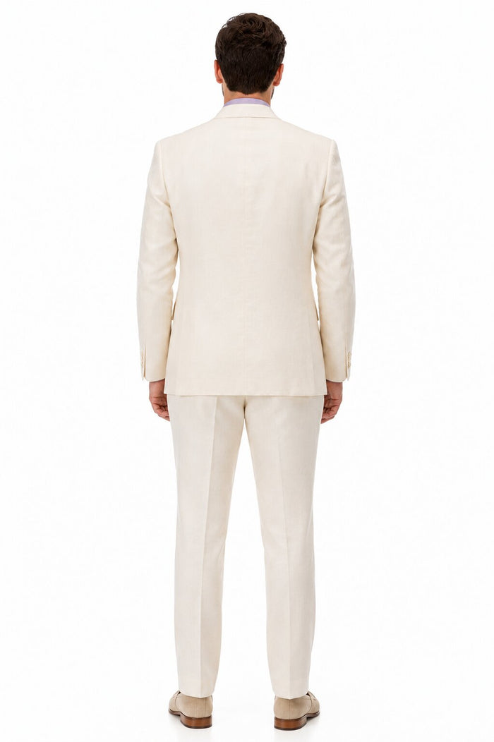 Linen Suit - Mens Summer Suits Ivory Big and Tall  Color - Beach Wedding