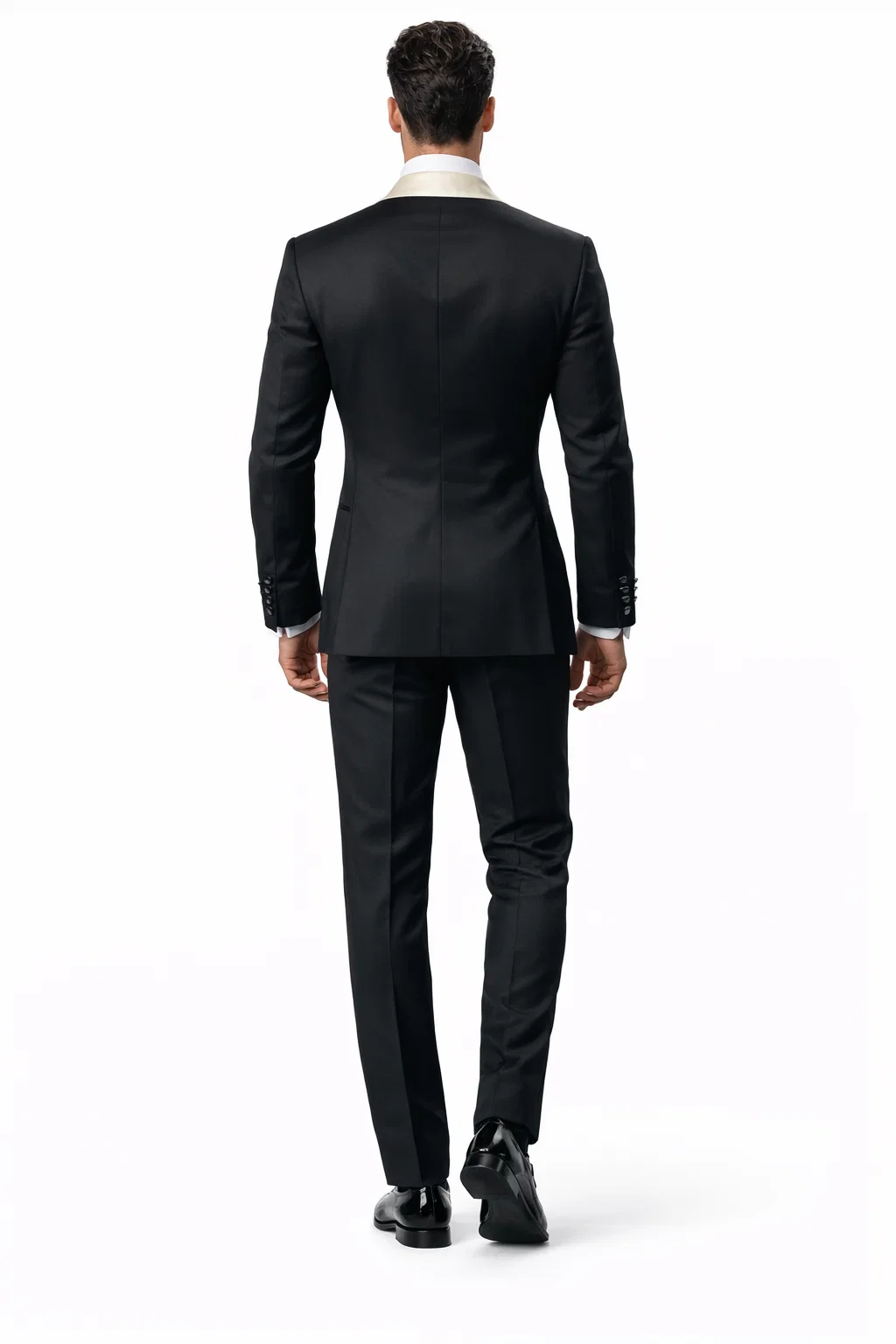 Mens Black and Ivory Tuxedo with Wide Shawl Lapel  3 Piece Black and off White Lapel ! Vested Suit