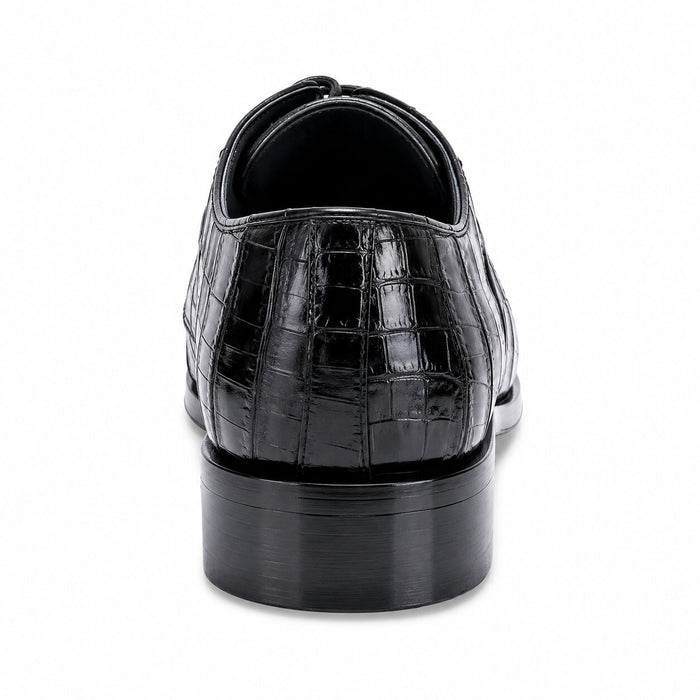 Los Altos Black Genuine All-Over Crocodile Shoe ~ World Best Alligator ~ Gator Skin Belly Shoe