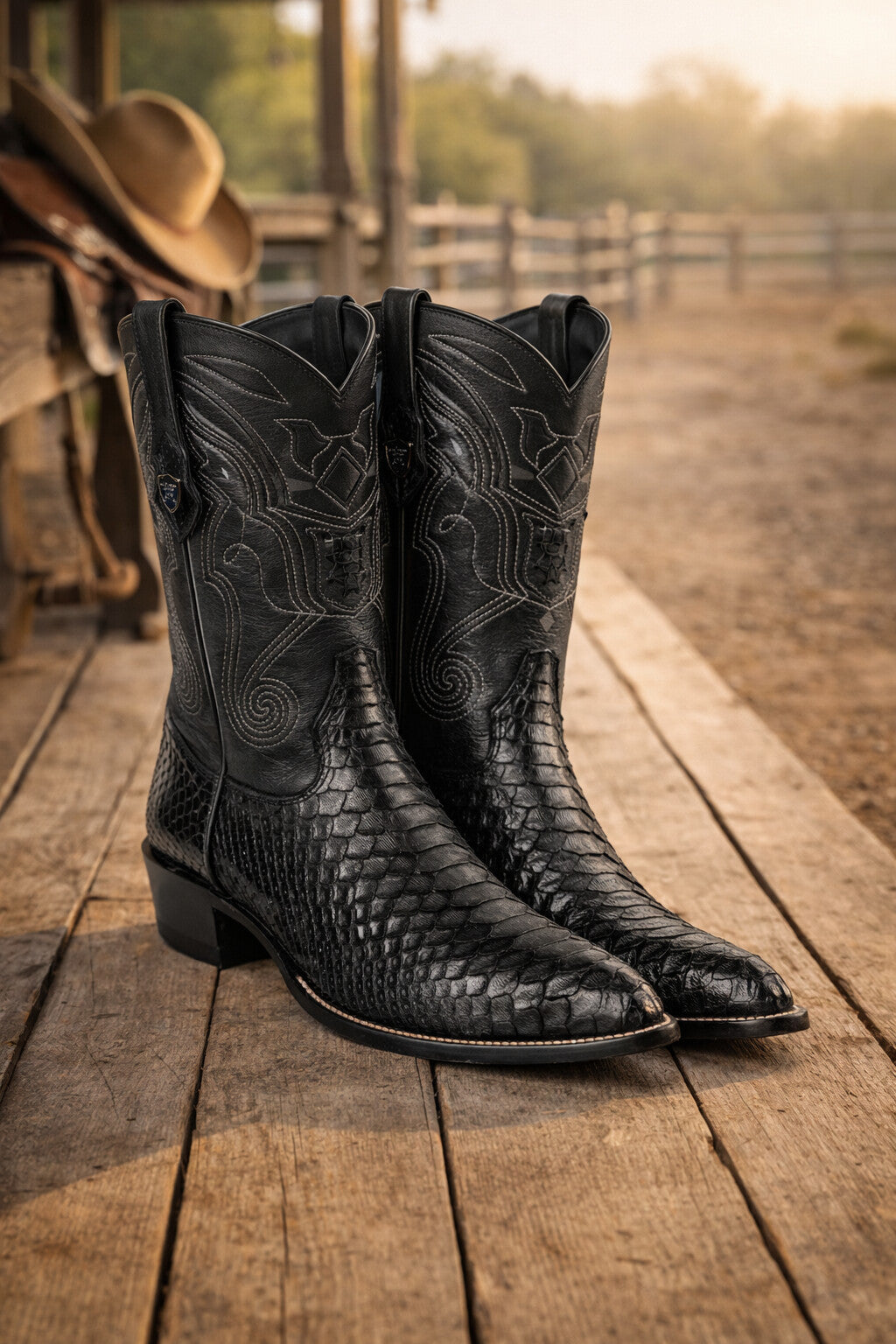 Men's Wild West Python Skin J Toe Boots 29957