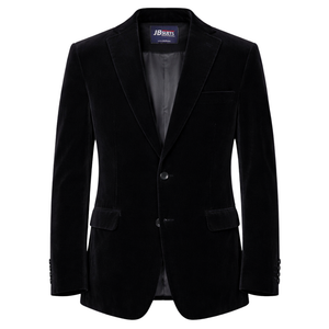 Men’s Black Velvet Dinner Blazer – Tailored Fit Formal Jacket, Standard and Made-to-Measure