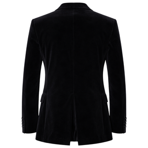 Men’s Black Velvet Dinner Blazer – Tailored Fit Formal Jacket, Standard and Made-to-Measure