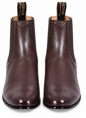 Los Altos Boots Men's Light Brown Genuine Deer Chelsea Charro Leather Sole Handmade Short Boot ~ botines para hombre