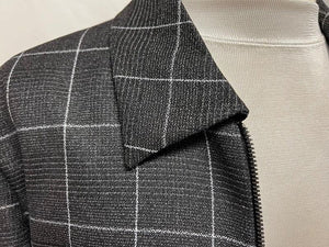 Mens Casual Leisure Suit Charcoal Windowpane 6775