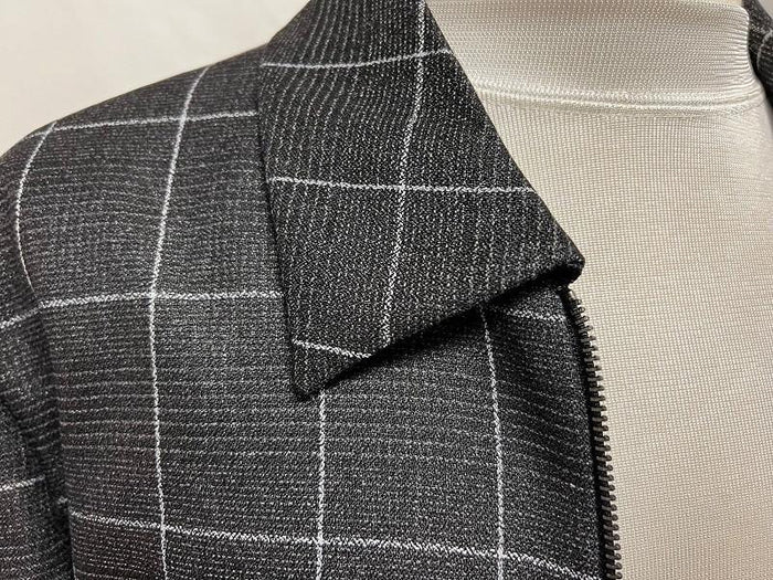 Mens Casual Leisure Suit Charcoal Windowpane 6775