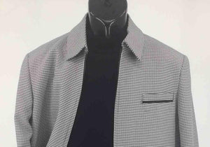 Mens Casual Leisure Suit White Black Houndstooth BP6783