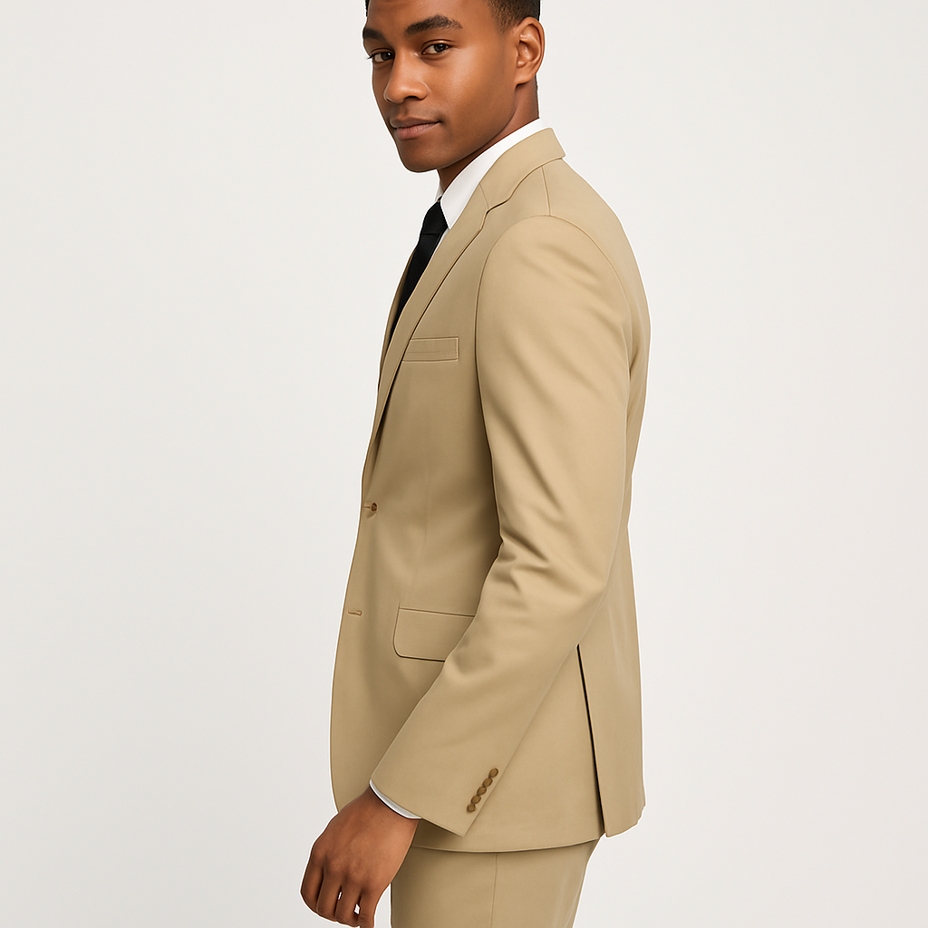 Mens Slim Fit Suit Beige