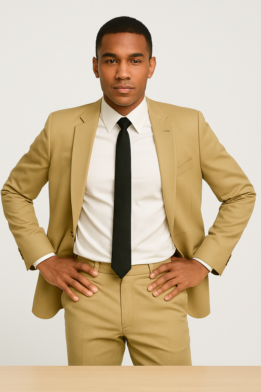 Mens Slim Fit Suit Beige
