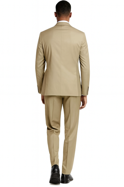 Mens Slim Fit Suit Beige