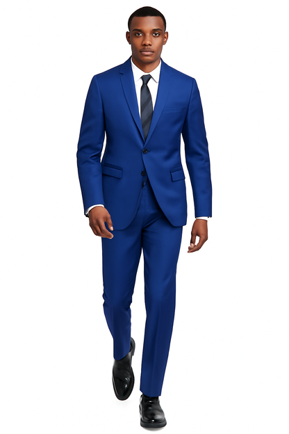 Mens Slim Fit Suit Cobalt Blue