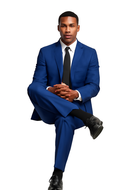 Mens Slim Fit Suit Cobalt Blue
