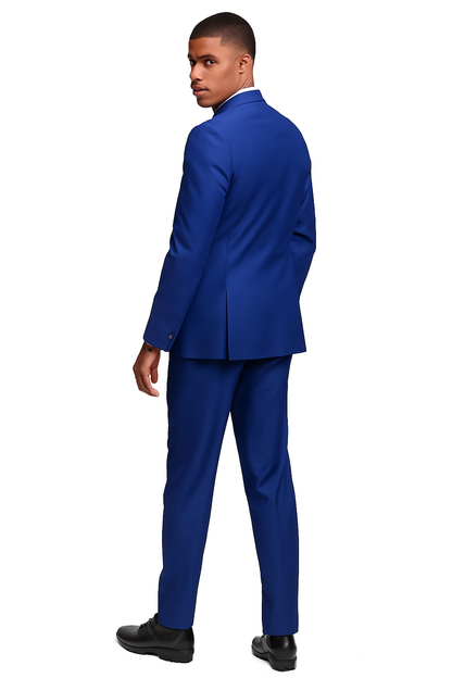 Mens Slim Fit Suit Cobalt Blue