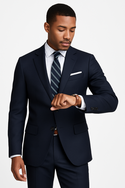 Mens Slim Fit Suit Dark Navy