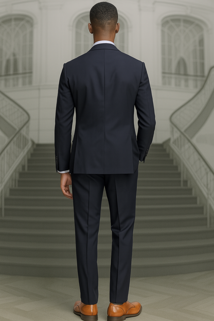 Mens Slim Fit Suit Dark Navy
