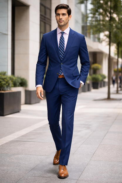 Mens Slim Fit Suit Indigo Blue