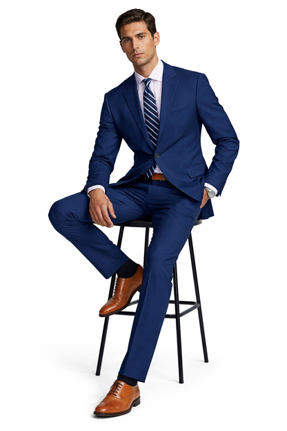 Mens Slim Fit Suit Indigo Blue