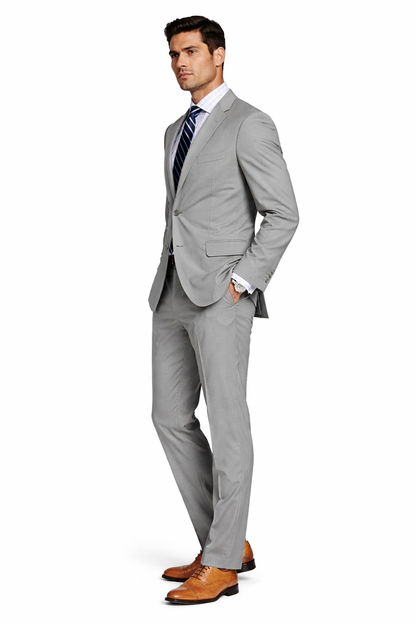 Mens Slim Fit Suit Lt Grey
