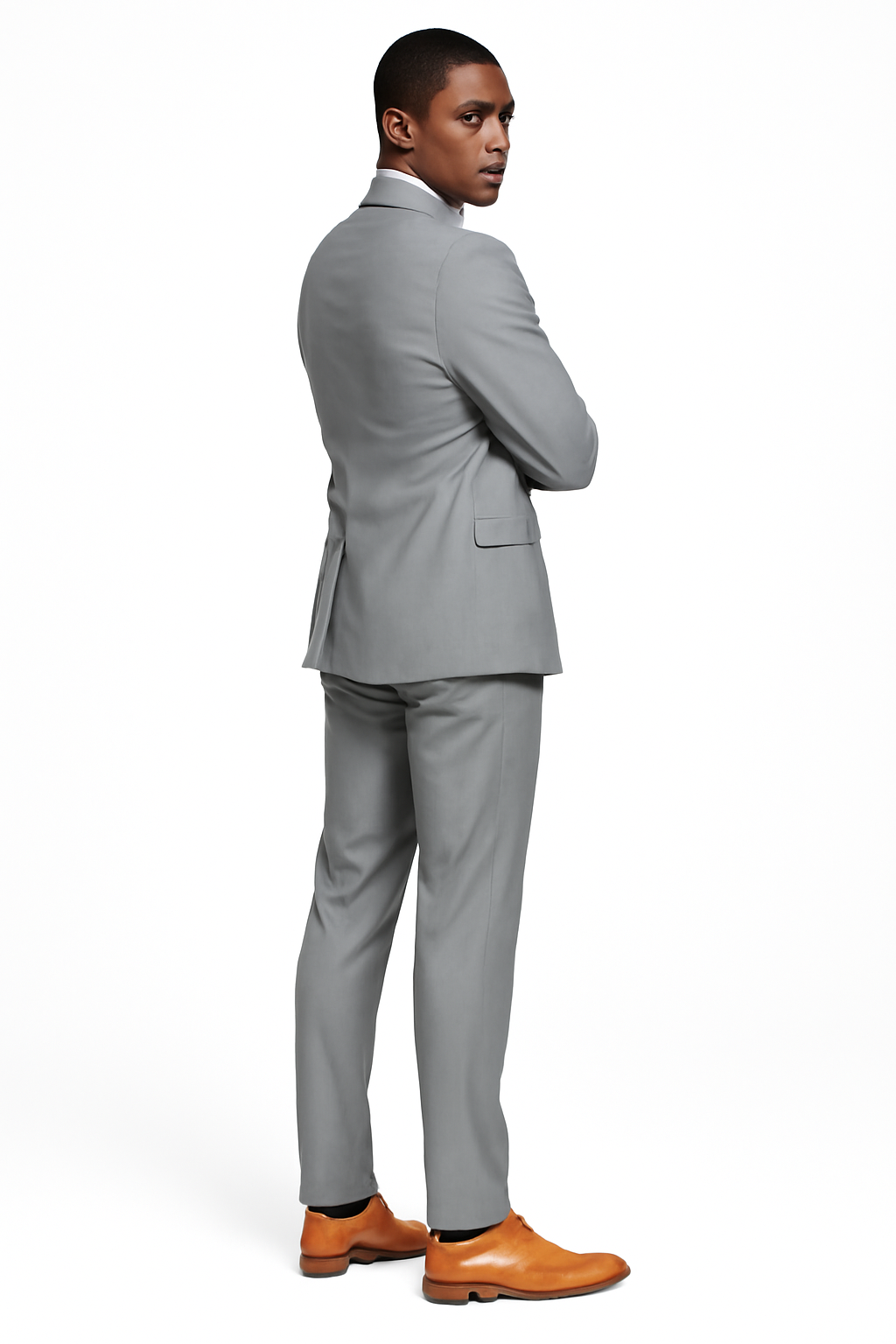 Mens Slim Fit Suit Lt Grey