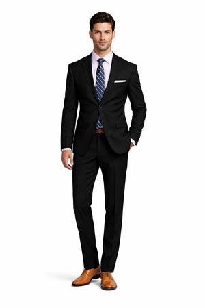 Mens Slim Fit Suit Solid Black