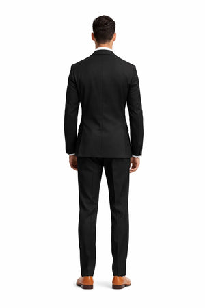 Mens Slim Fit Suit Solid Black