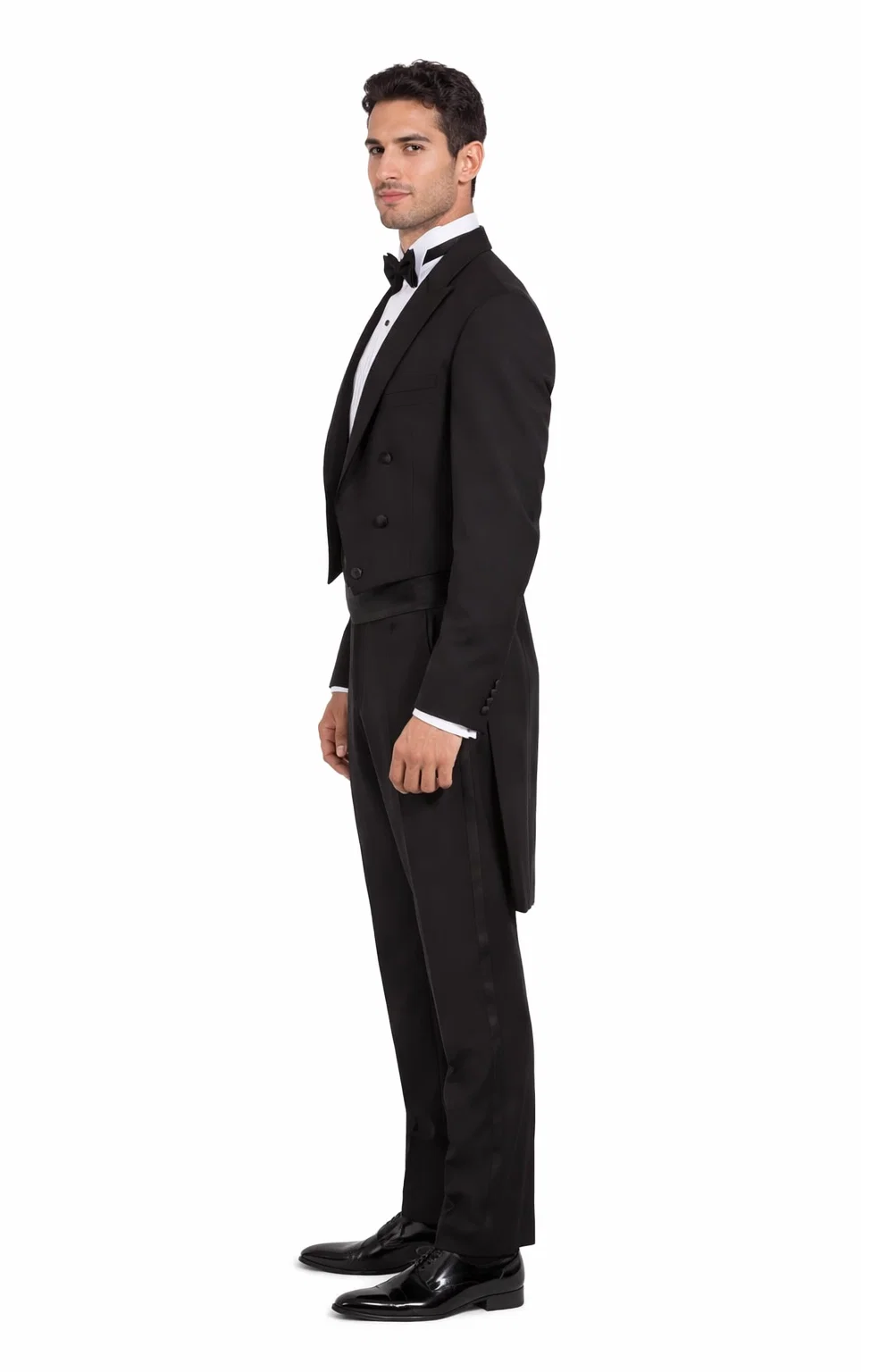 Mens Traditional Polyester Tail Tuxedo in Black