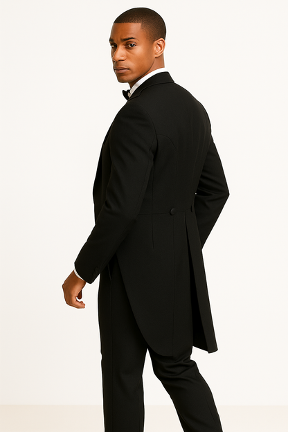 Mens Traditional Polyester Tail Tuxedo in Black