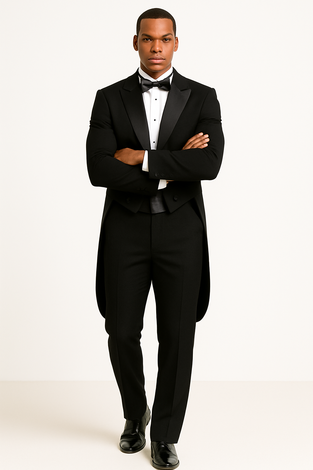 Mens Traditional Polyester Tail Tuxedo in Black