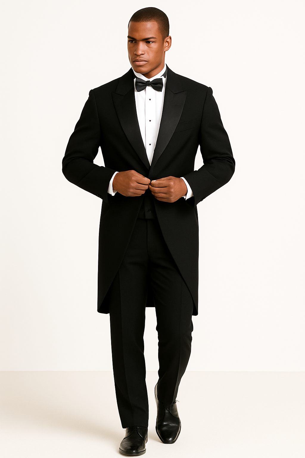 Mens Traditional Polyester Tail Tuxedo in Black