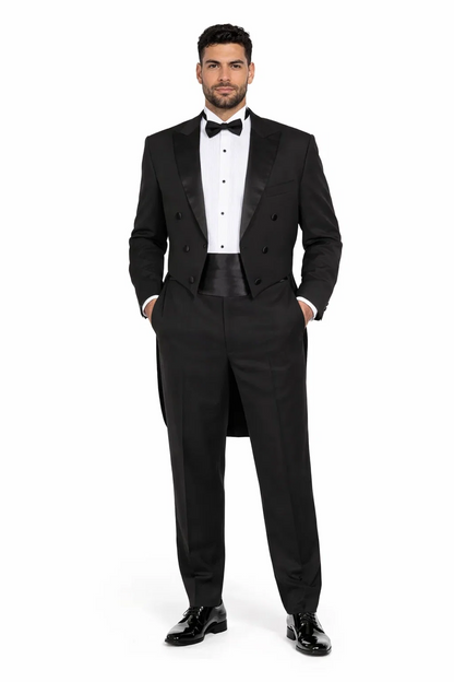 Mens Traditional Polyester Tail Tuxedo in Black