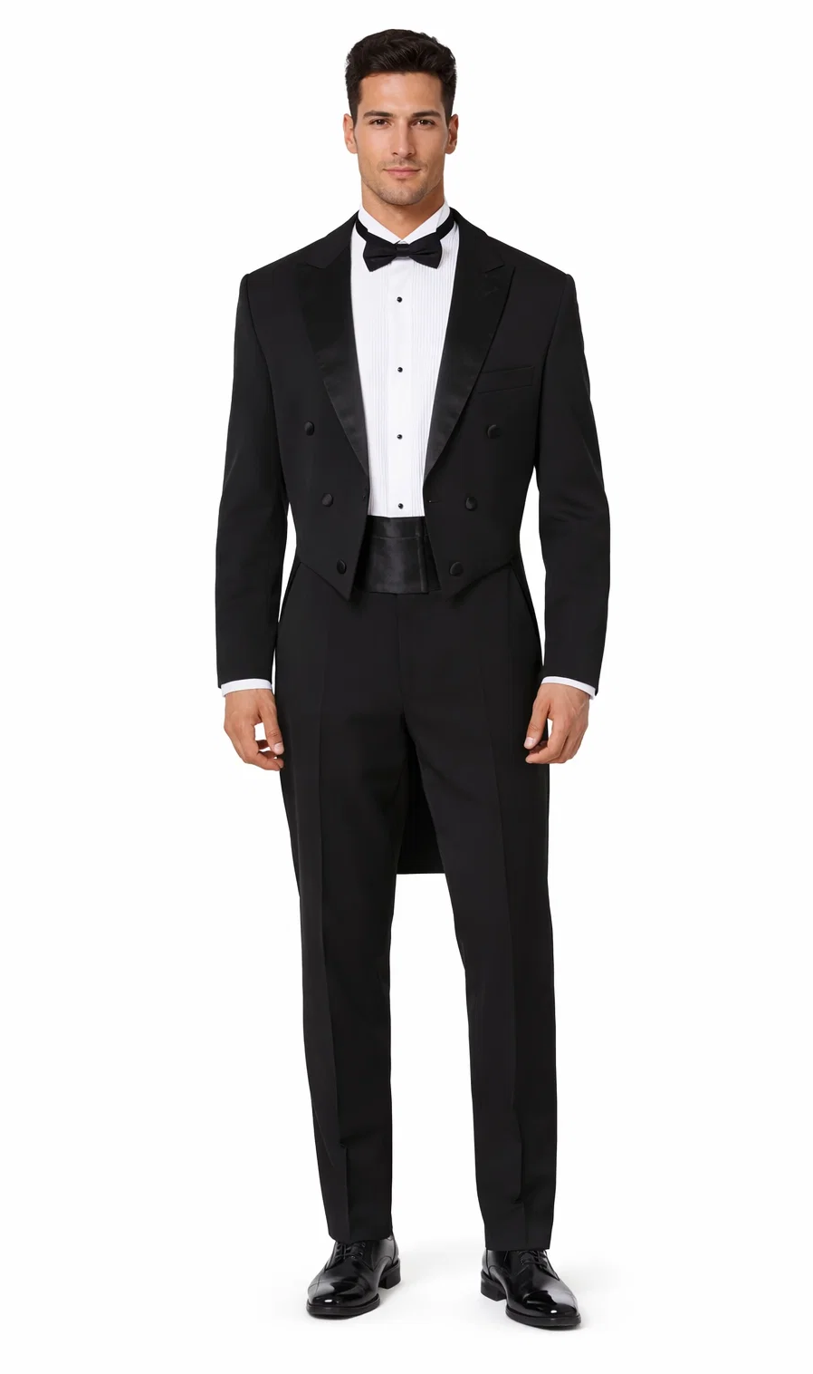 Mens Traditional Polyester Tail Tuxedo in Black