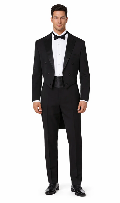 Mens Traditional Polyester Tail Tuxedo in Black