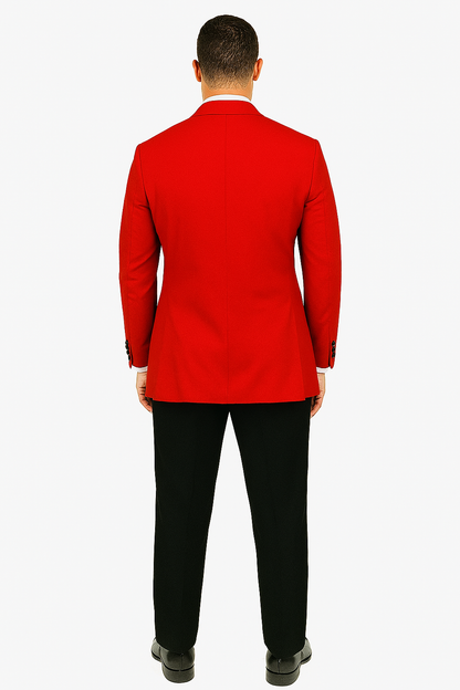 Mens Classic 2 Button Notch Lapel Red Tuxedo