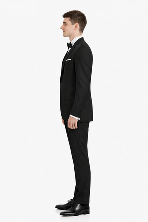 Mens Classic 2 Button Wool Tuxedo in Black