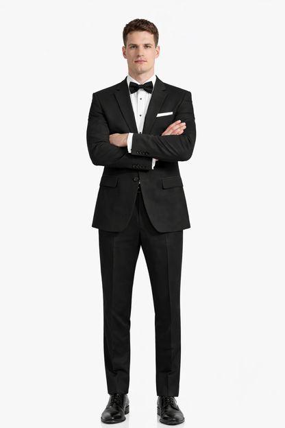 Mens Classic 2 Button Wool Tuxedo in Black