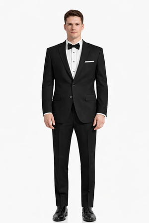 Mens Classic 2 Button Wool Tuxedo in Black