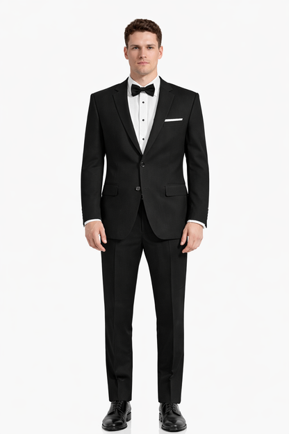 Mens Classic 2 Button Wool Tuxedo in Black