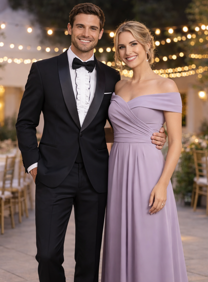 Mens Classic Microfiber Shawl Tuxedo in Black